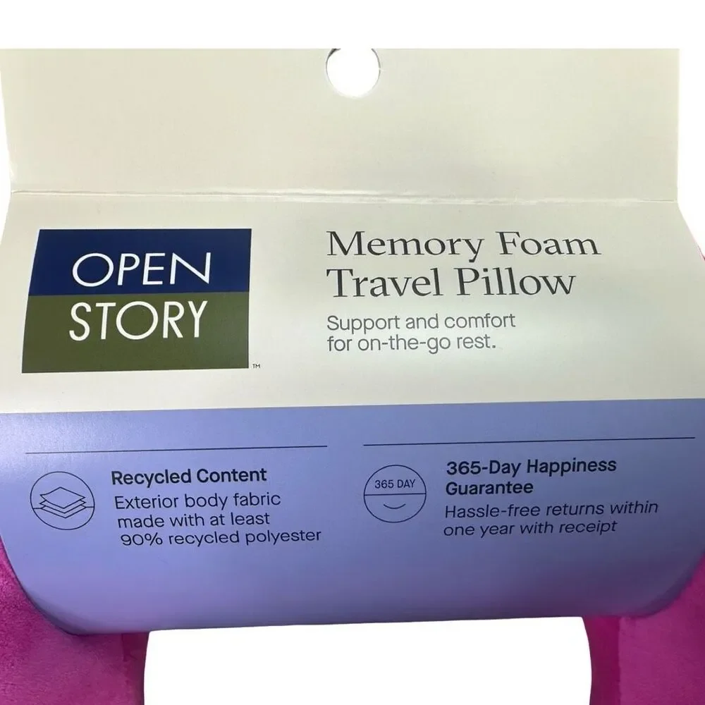 Open Story Memory Foam Travel Pillow